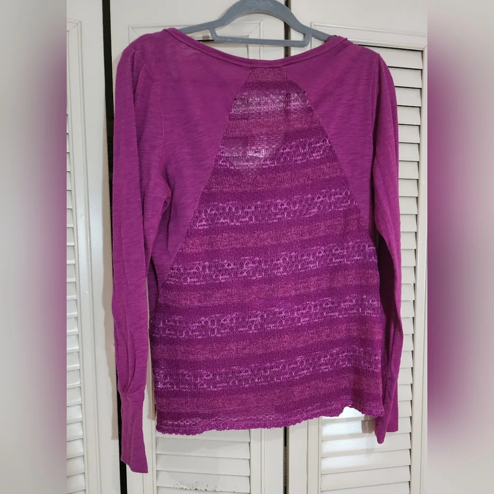 Aeropostale Magenta Long Sleeve Tee - Picture 2 of 3